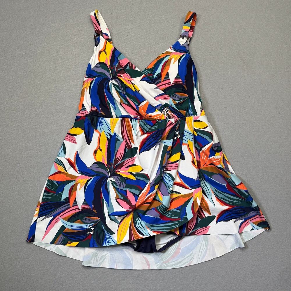 Anne Cole Plus Size Printed Surplice Swim Dress multi, 18W $128